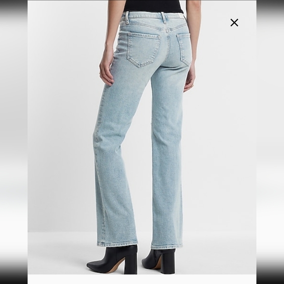 Express Low Rise Light Wash Ripped Bootcut Jeans - Picture 2 of 12